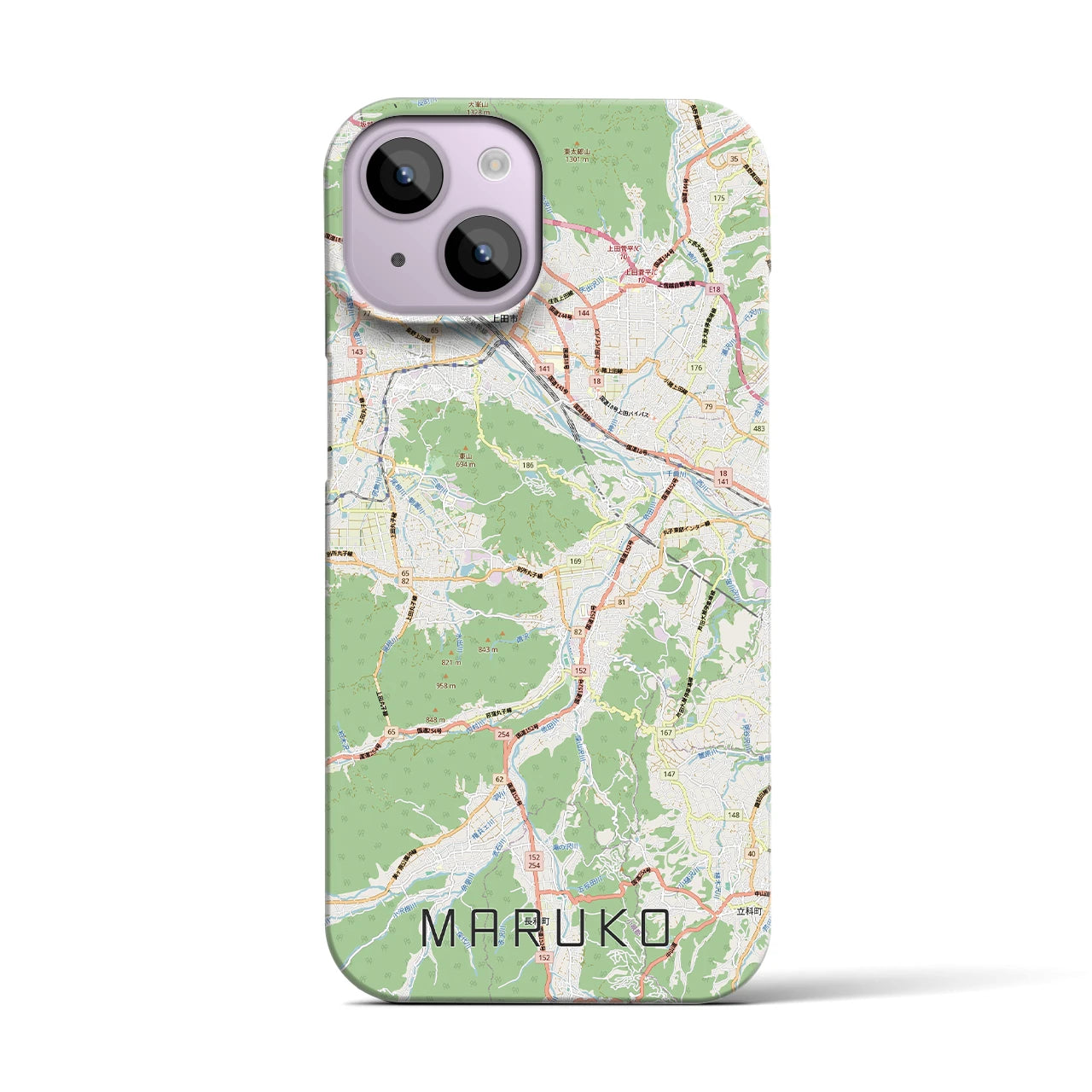 【丸子（長野県）】地図柄iPhoneケース（バックカバータイプ）