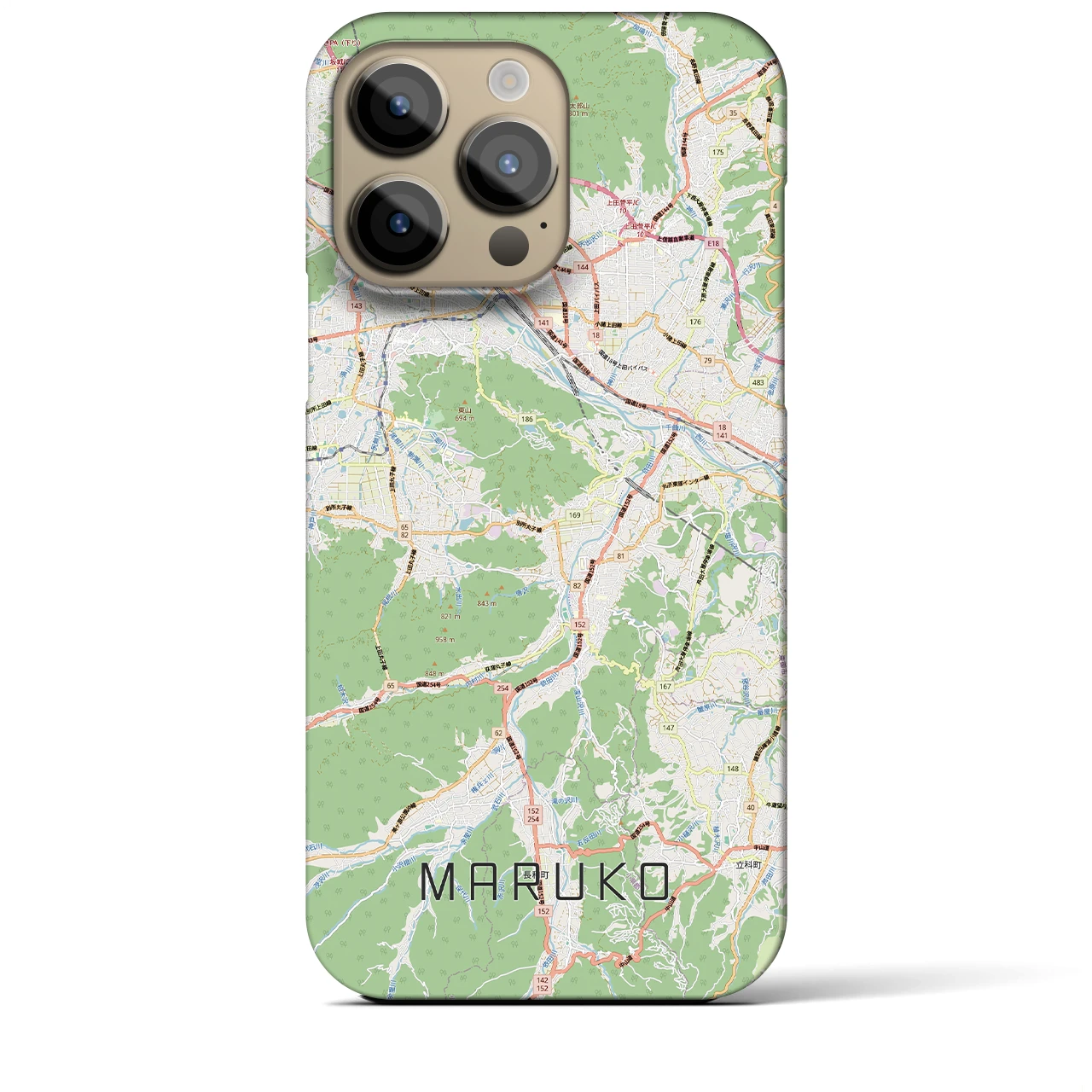【丸子（長野県）】地図柄iPhoneケース（バックカバータイプ）