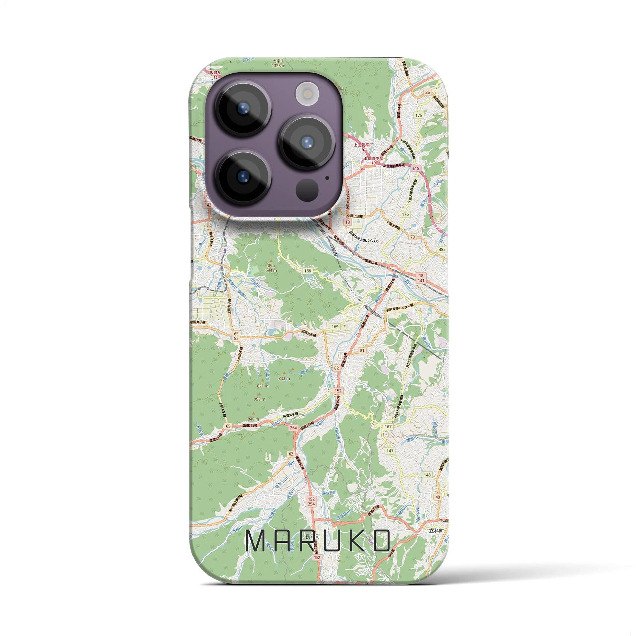 【丸子（長野県）】地図柄iPhoneケース（バックカバータイプ）