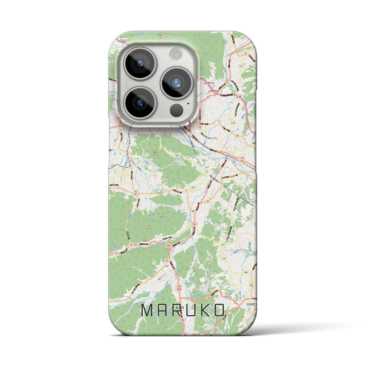 【丸子（長野県）】地図柄iPhoneケース（バックカバータイプ）