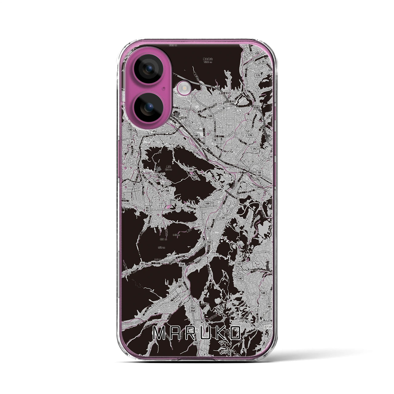 【丸子（長野県）】地図柄iPhoneケース（クリアタイプ）