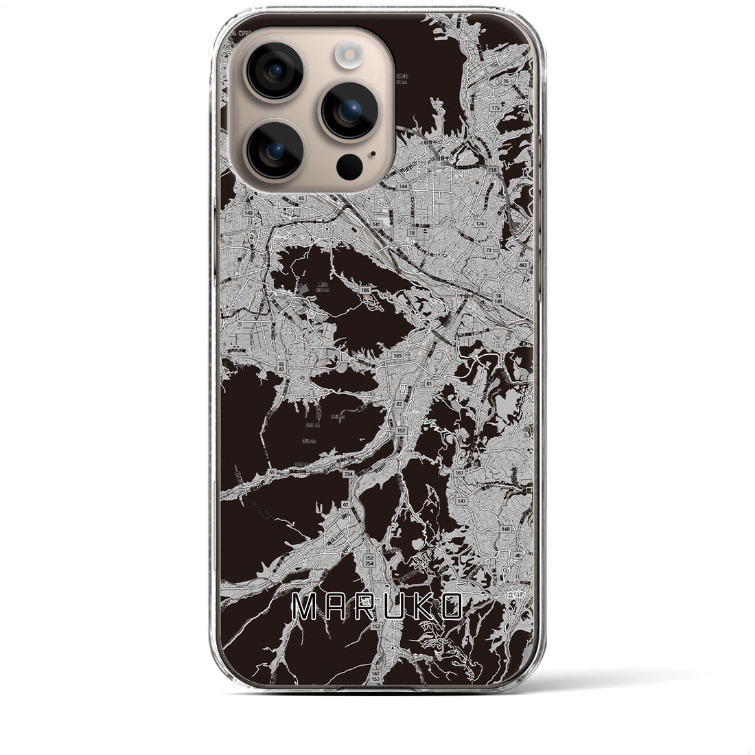 【丸子(長野県)】地図柄iPhoneケース(クリアタイプ)