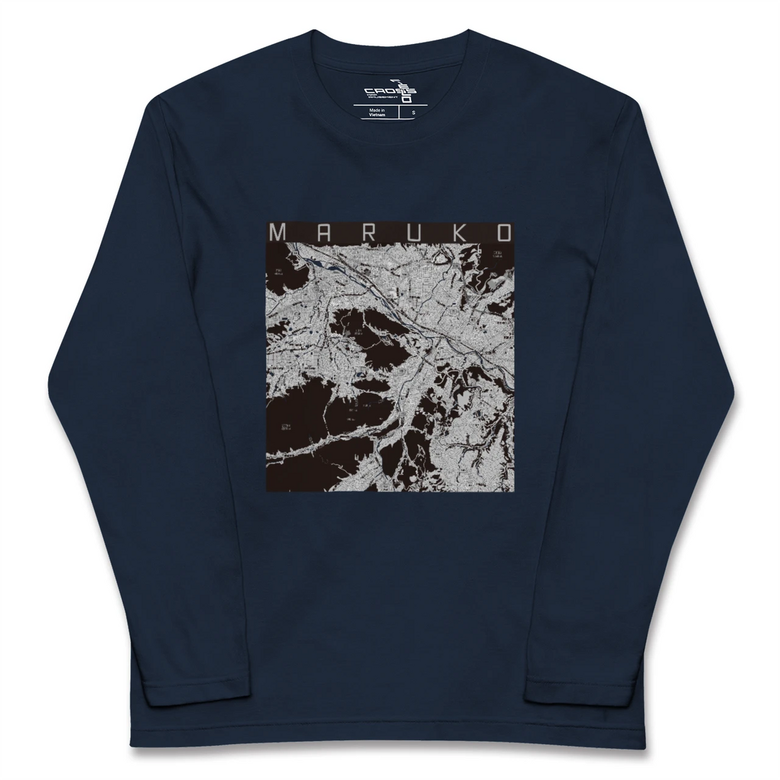 【丸子(長野県)】地図柄ロングスリーブTシャツ