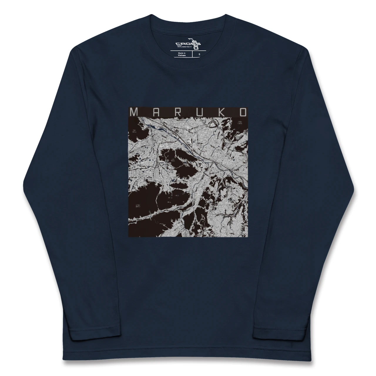 【丸子（長野県）】地図柄ロングスリーブTシャツ