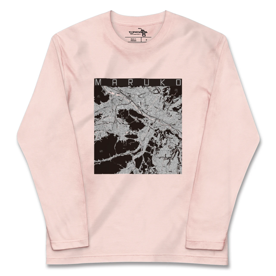 【丸子(長野県)】地図柄ロングスリーブTシャツ