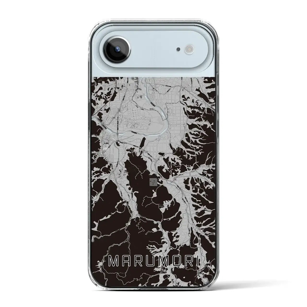 【丸森（宮城県）】地図柄iPhoneケース（クリアタイプ）モノトーン・iPhone 17 Pro Max 用