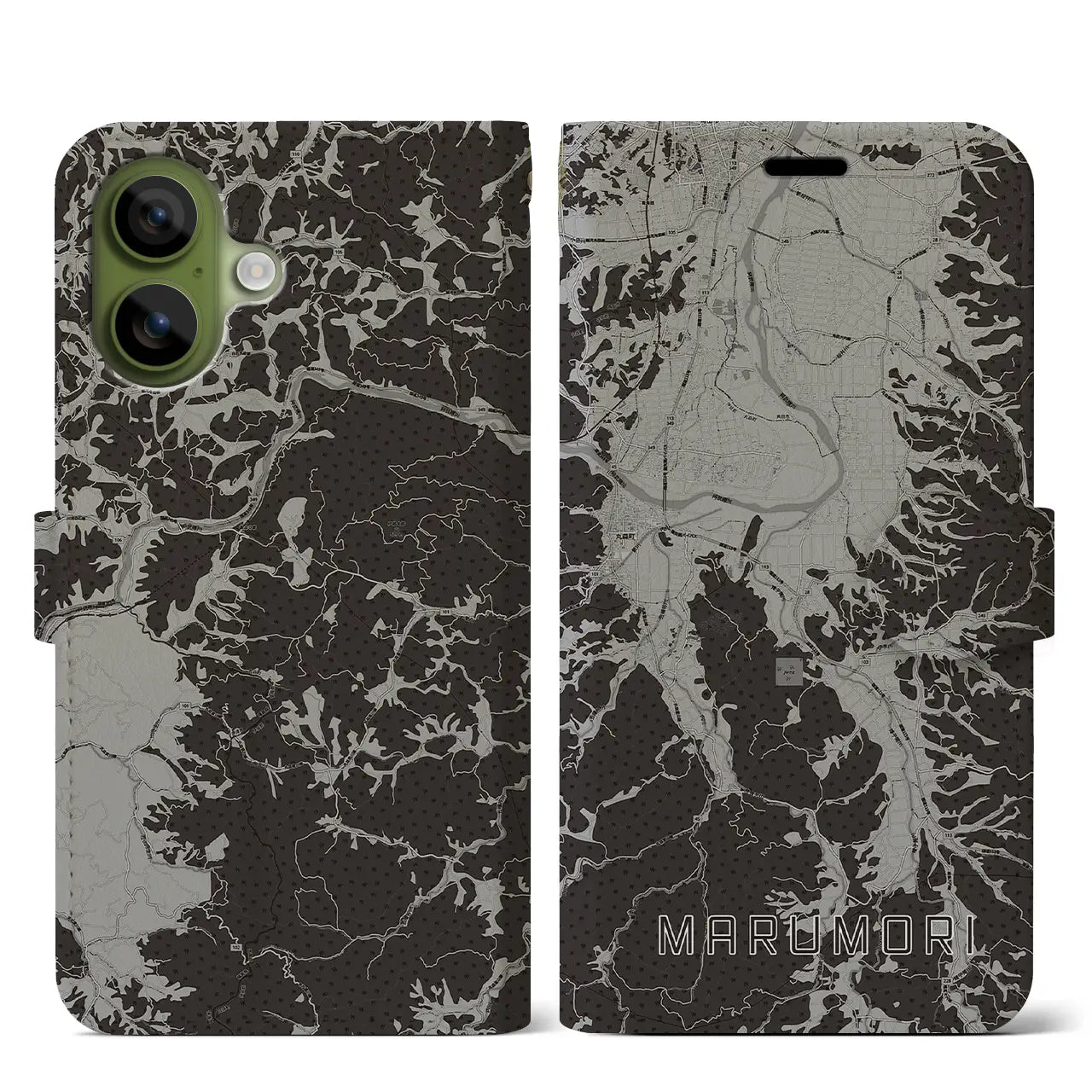 【丸森（宮城県）】地図柄iPhoneケース（手帳タイプ）