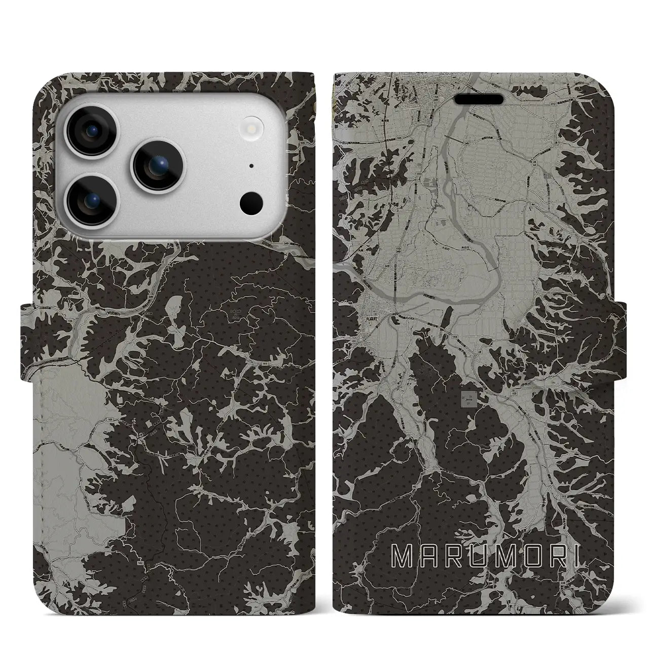 【丸森（宮城県）】地図柄iPhoneケース（手帳タイプ）