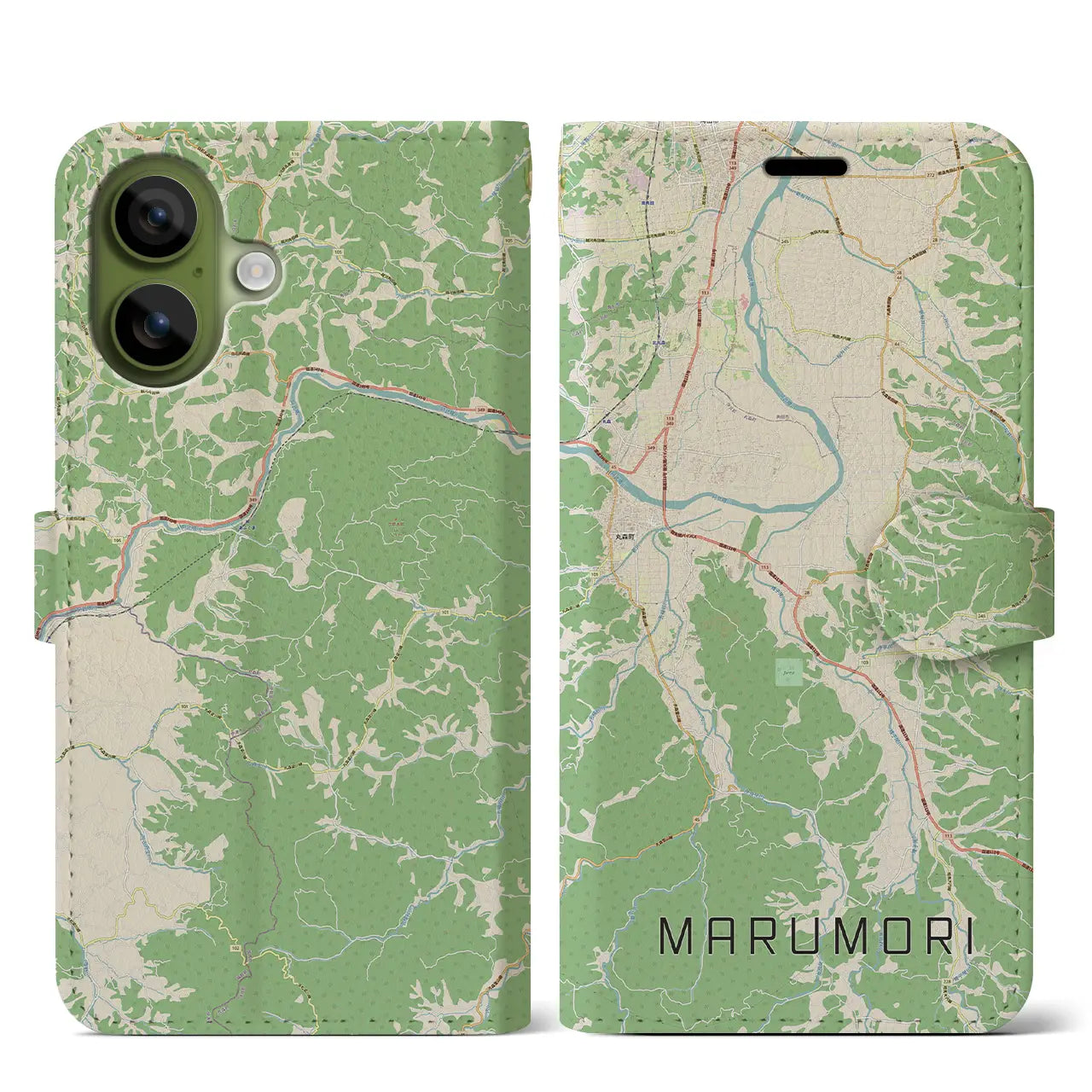 【丸森（宮城県）】地図柄iPhoneケース（手帳タイプ）