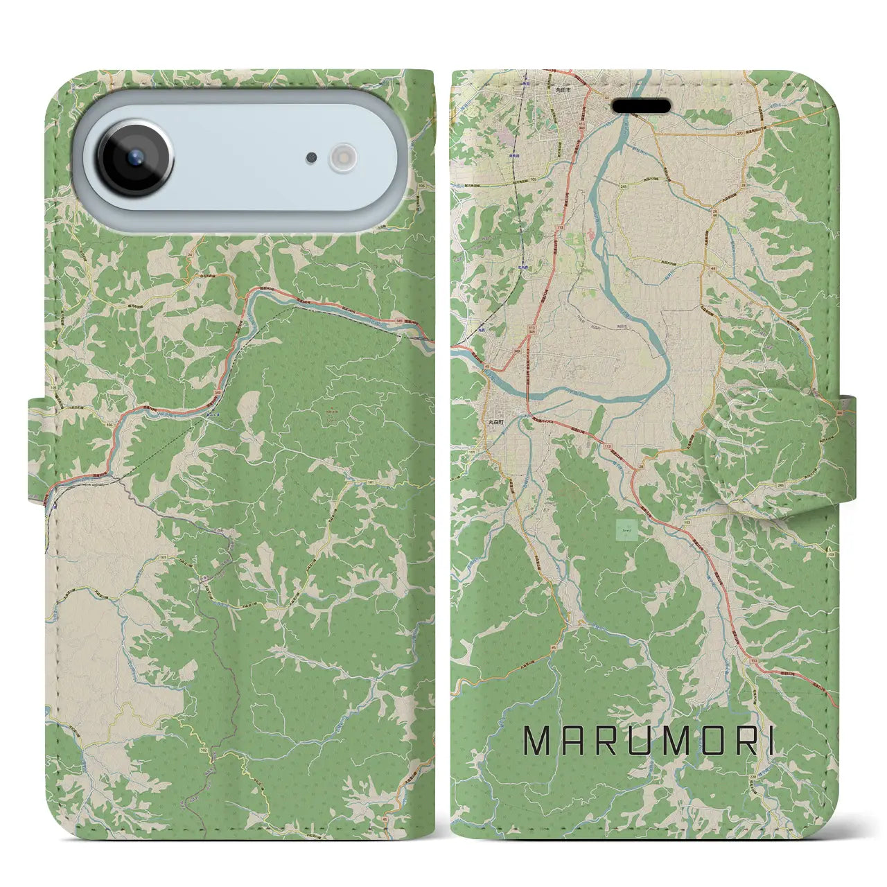 【丸森（宮城県）】地図柄iPhoneケース（手帳タイプ）