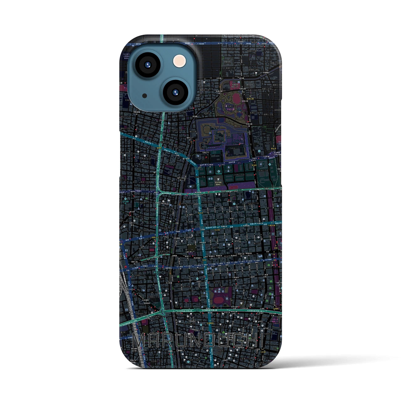 【丸の内（愛知県）】地図柄iPhoneケース（バックカバータイプ）