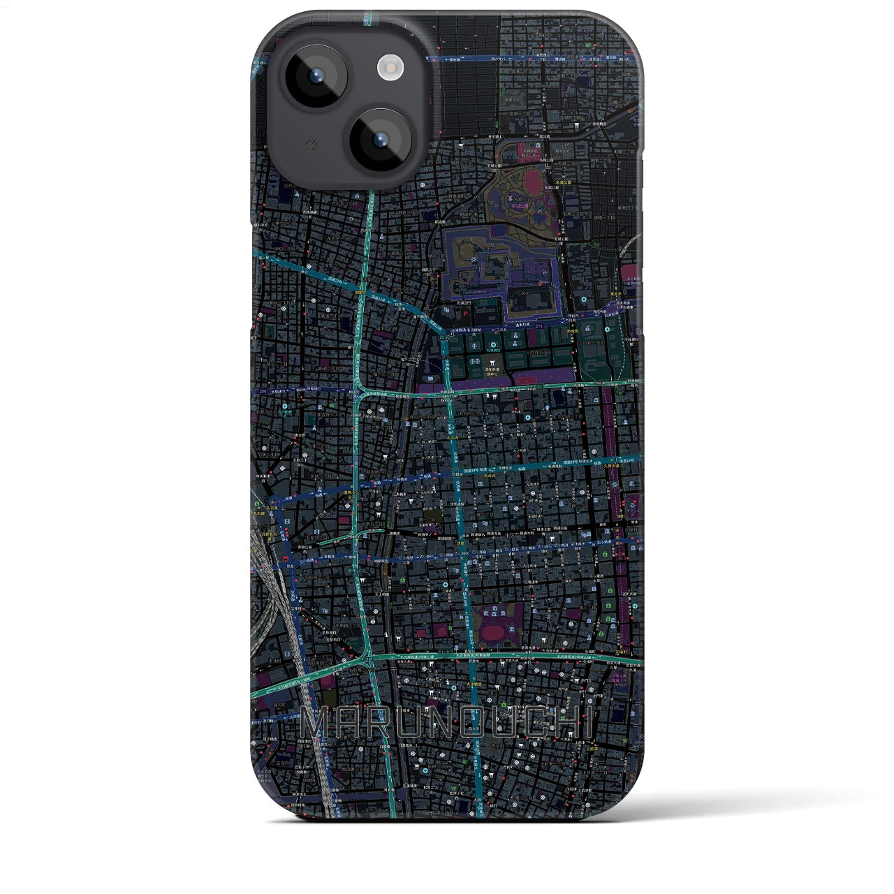 【丸の内（愛知県）】地図柄iPhoneケース（バックカバータイプ）