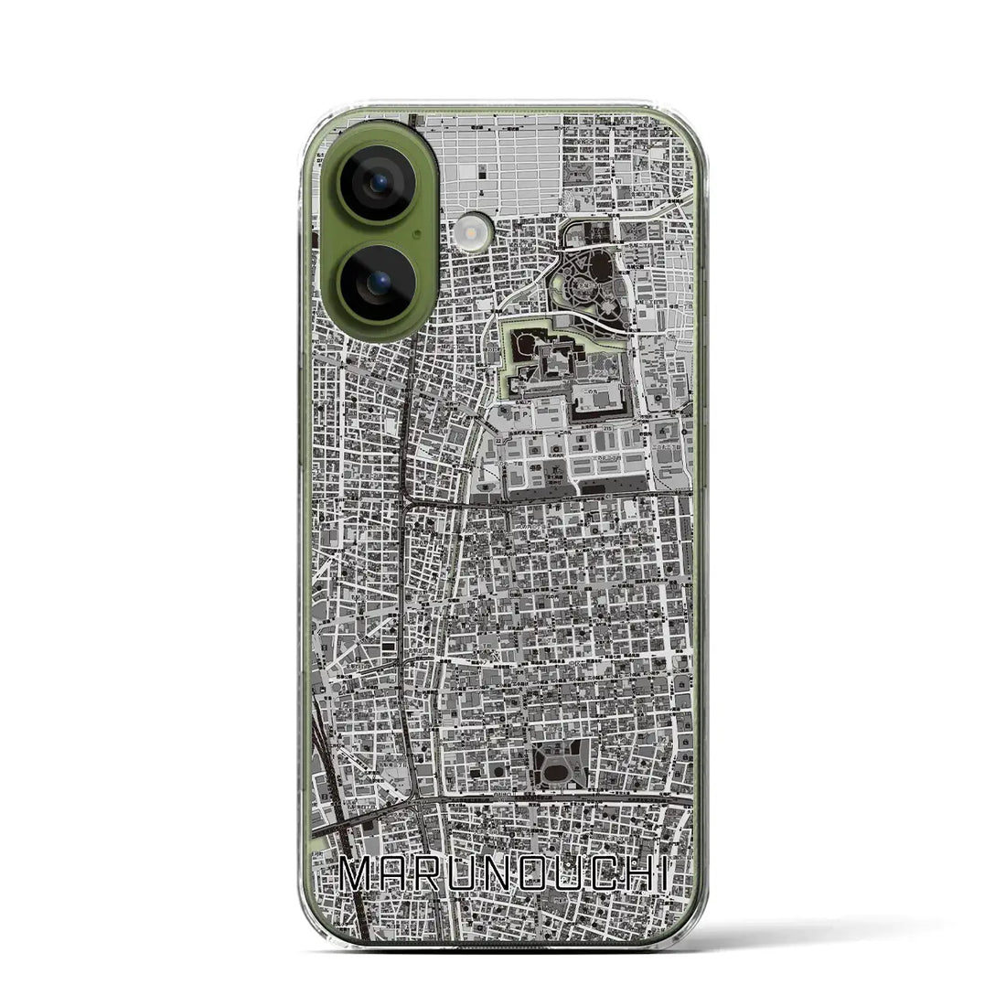 【丸の内(愛知県)】地図柄iPhoneケース(クリアタイプ)モノトーン・iPhone 17 Pro Max 用