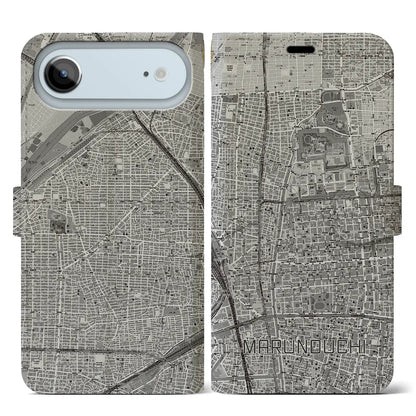 【丸の内（愛知県）】地図柄iPhoneケース（手帳タイプ）