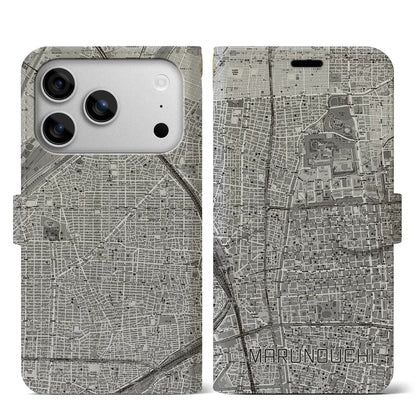 【丸の内（愛知県）】地図柄iPhoneケース（手帳タイプ）