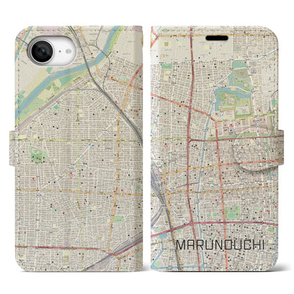 【丸の内（愛知県）】地図柄iPhoneケース（手帳タイプ）