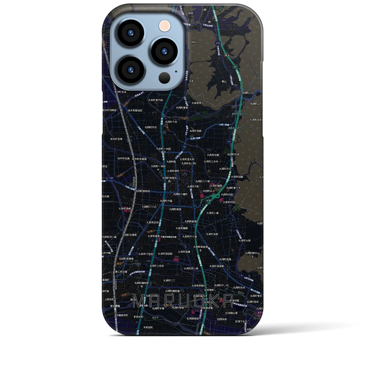 【丸岡（福井県）】地図柄iPhoneケース（バックカバータイプ）