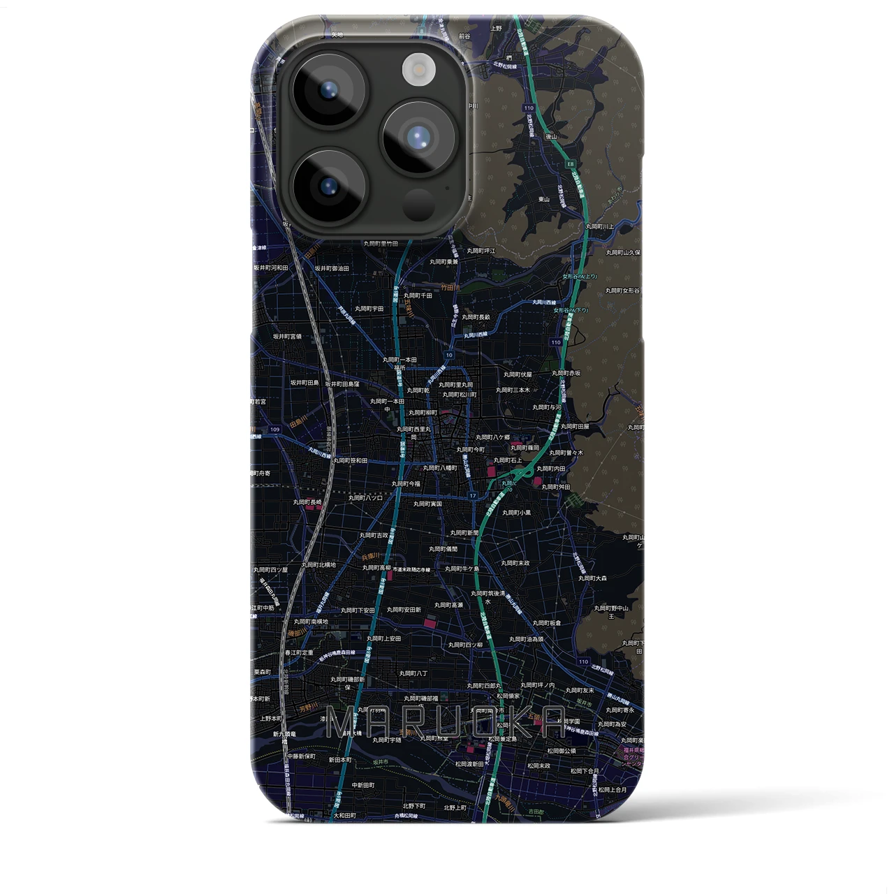 【丸岡（福井県）】地図柄iPhoneケース（バックカバータイプ）