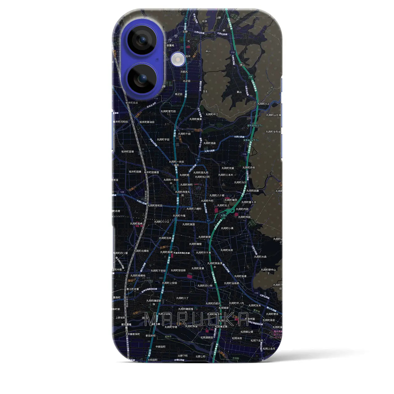 【丸岡（福井県）】地図柄iPhoneケース（バックカバータイプ）