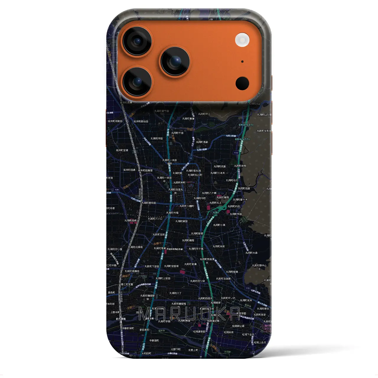 【丸岡（福井県）】地図柄iPhoneケース（バックカバータイプ）