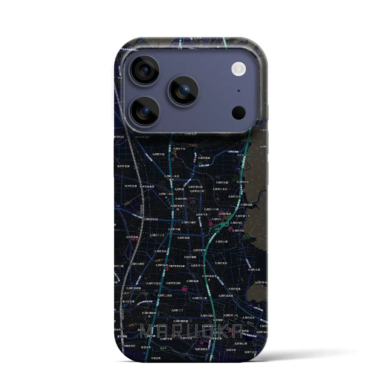 【丸岡（福井県）】地図柄iPhoneケース（バックカバータイプ）