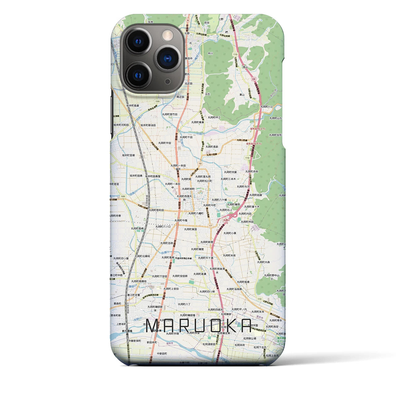 【丸岡（福井県）】地図柄iPhoneケース（バックカバータイプ）