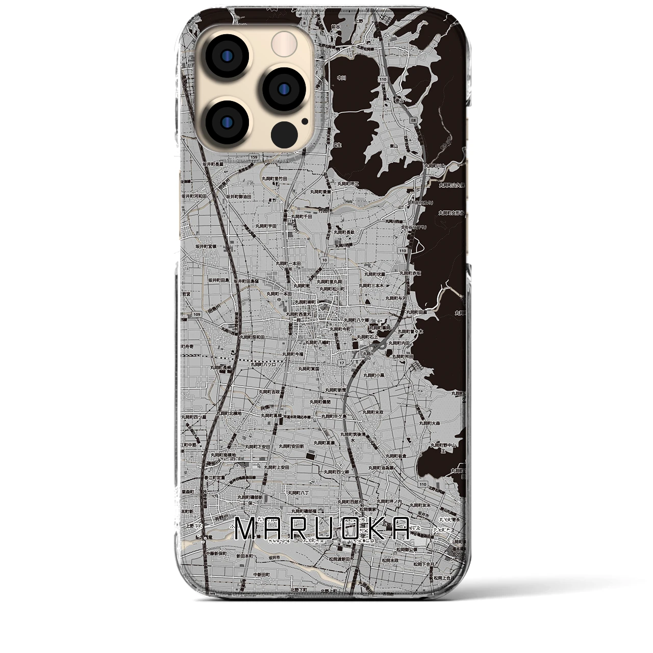 【丸岡（福井県）】地図柄iPhoneケース（クリアタイプ）