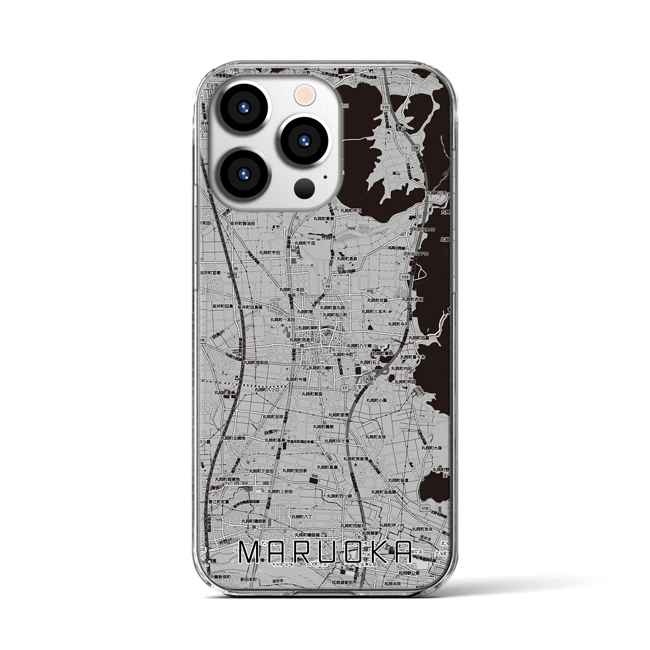 【丸岡（福井県）】地図柄iPhoneケース（クリアタイプ）