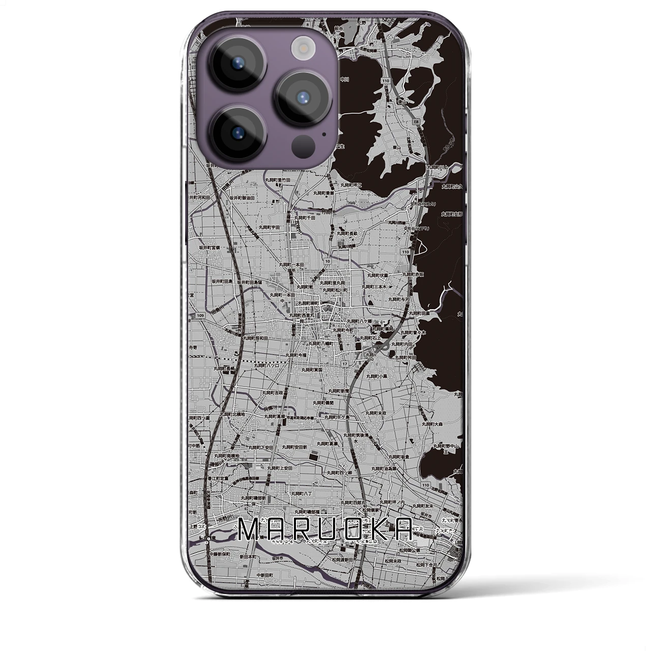 【丸岡（福井県）】地図柄iPhoneケース（クリアタイプ）