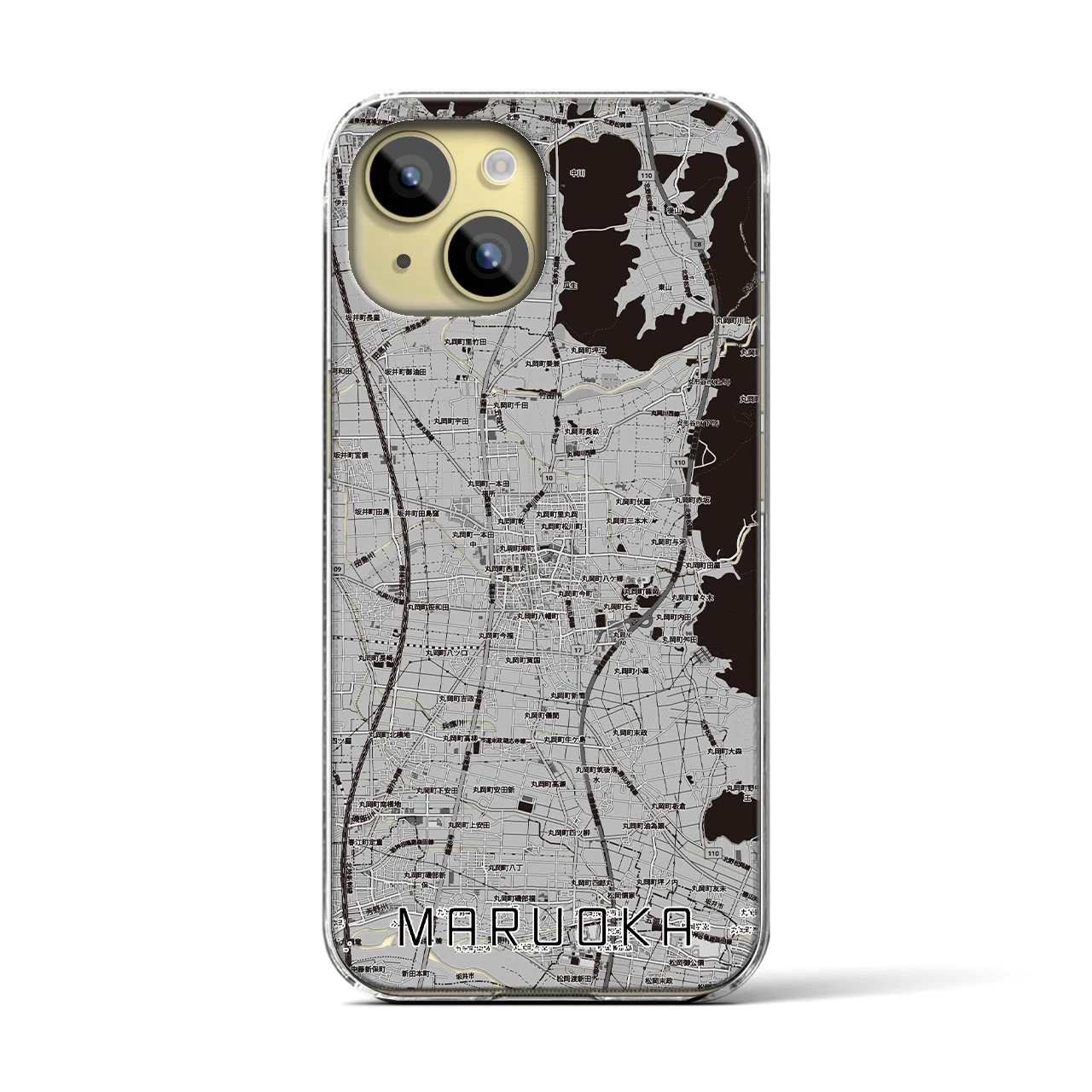 【丸岡（福井県）】地図柄iPhoneケース（クリアタイプ）