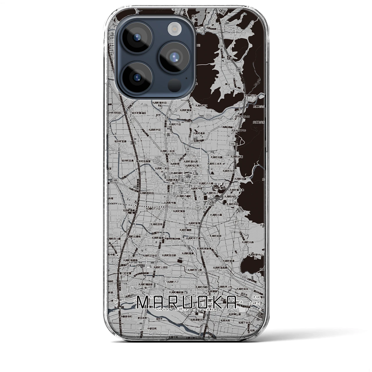 【丸岡（福井県）】地図柄iPhoneケース（クリアタイプ）