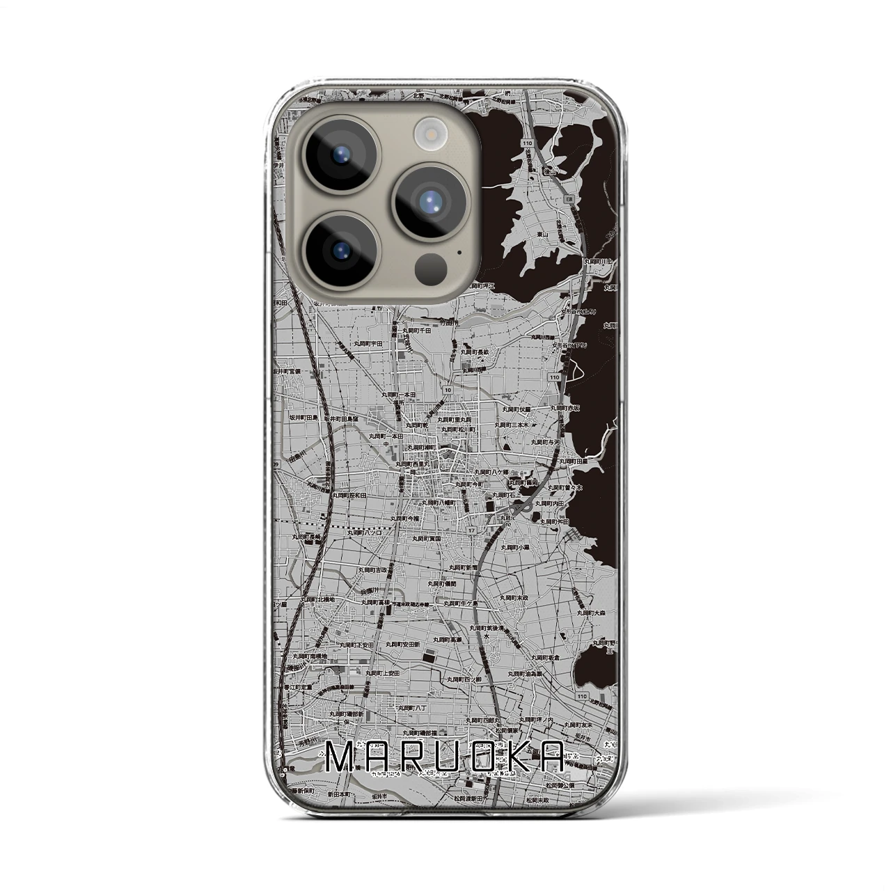 【丸岡（福井県）】地図柄iPhoneケース（クリアタイプ）