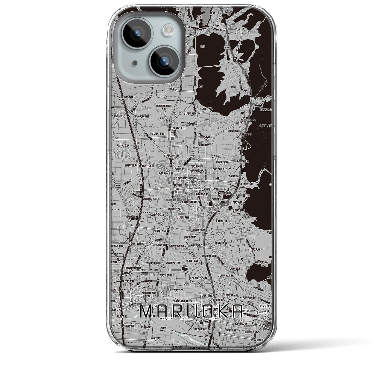 【丸岡（福井県）】地図柄iPhoneケース（クリアタイプ）