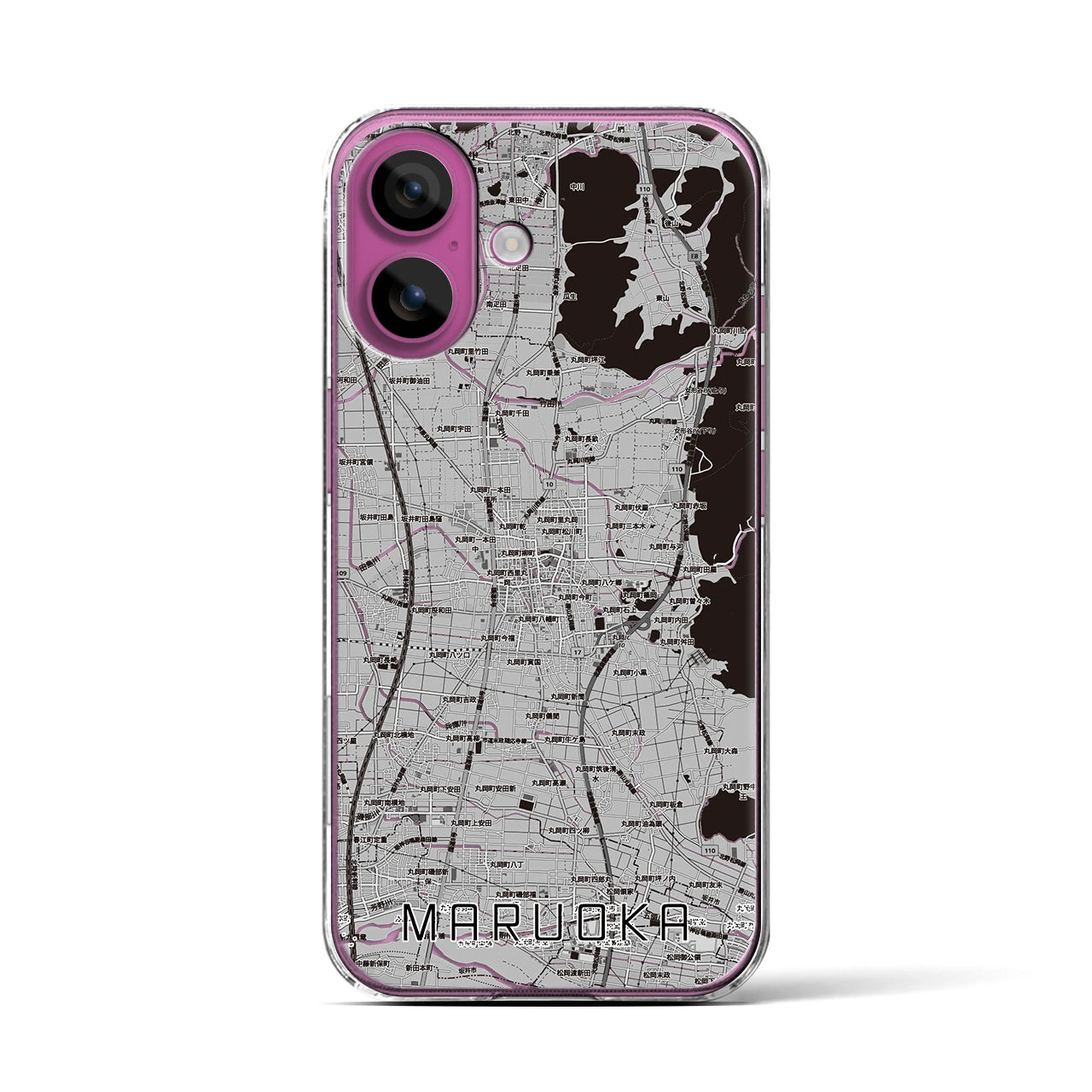 【丸岡（福井県）】地図柄iPhoneケース（クリアタイプ）