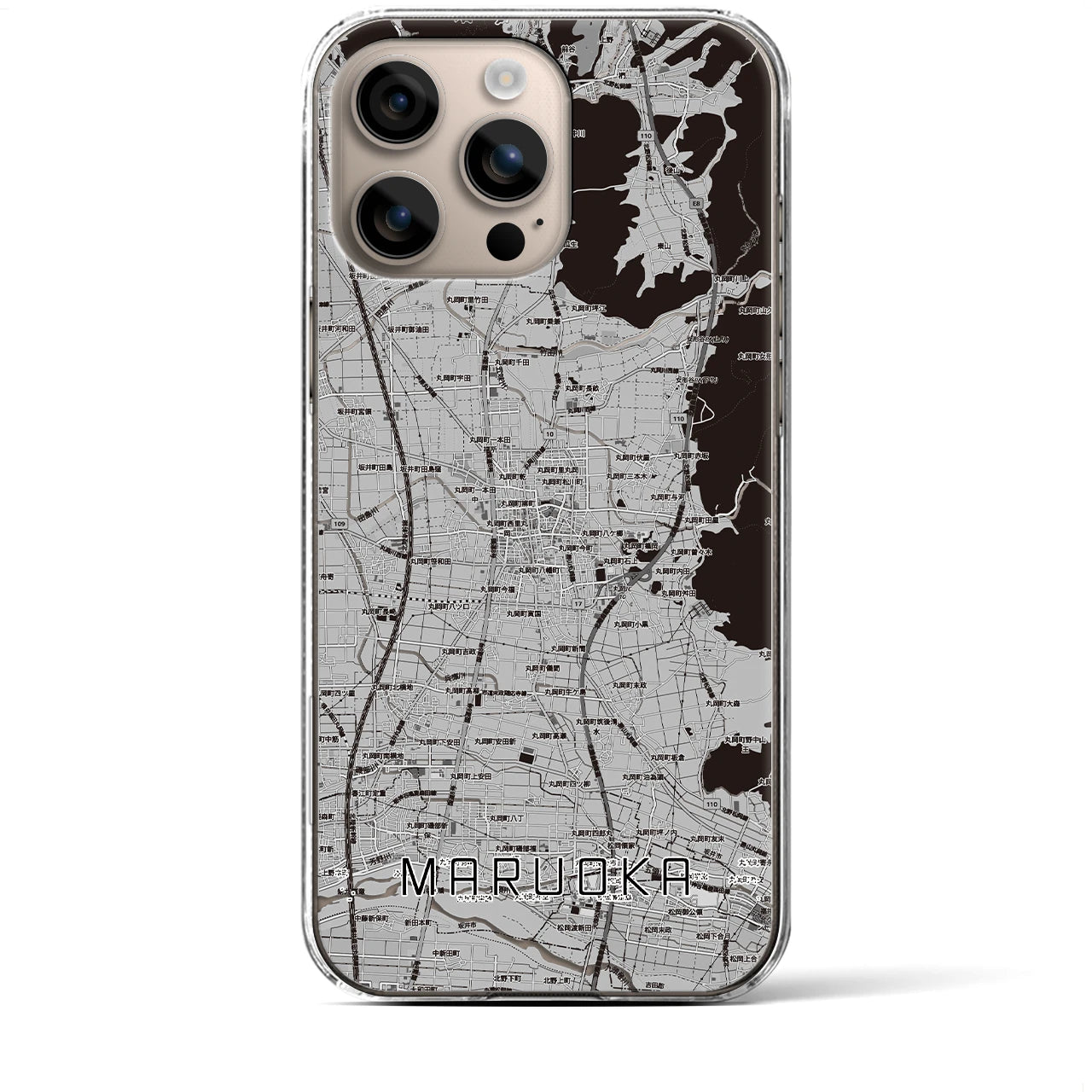 【丸岡（福井県）】地図柄iPhoneケース（クリアタイプ）