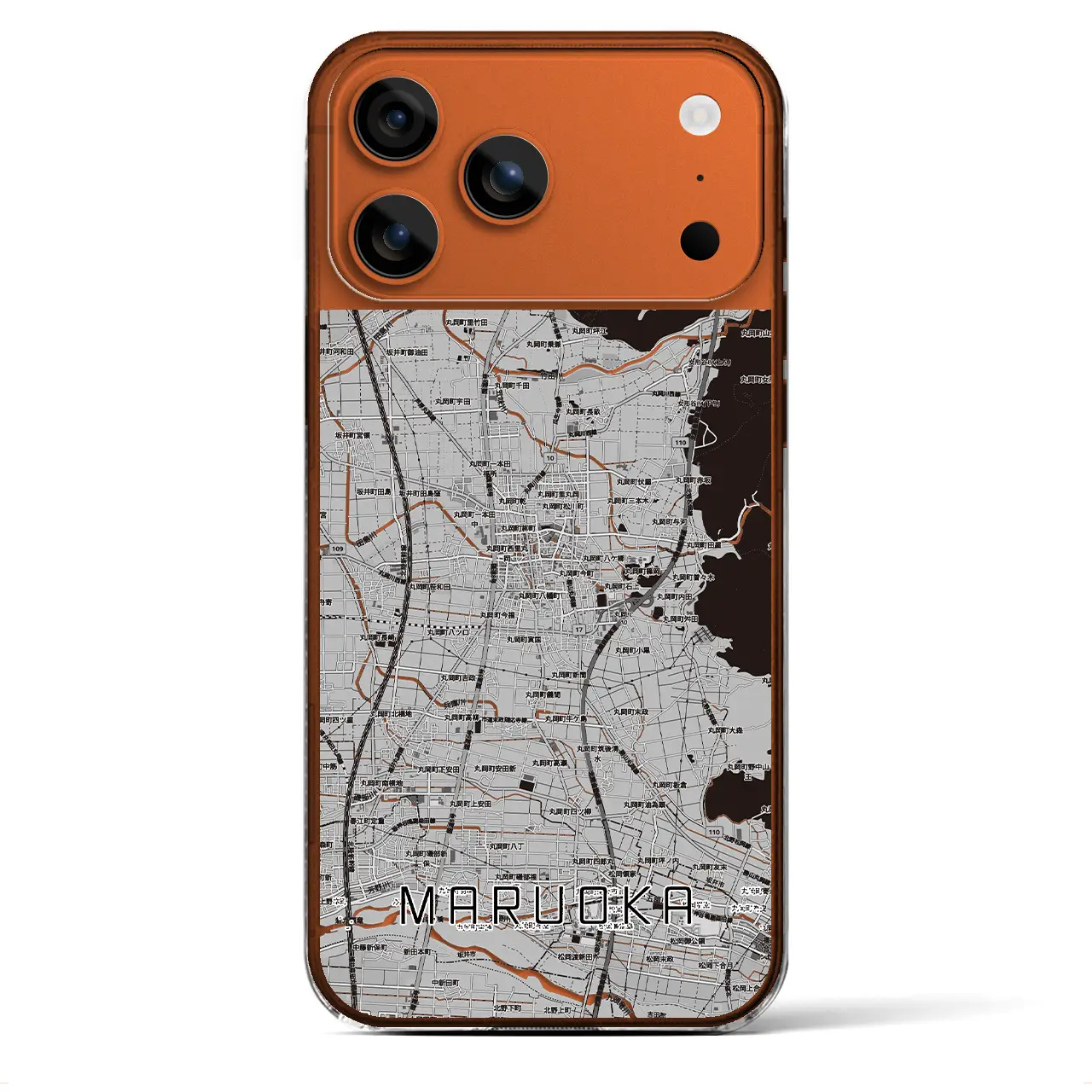 【丸岡（福井県）】地図柄iPhoneケース（クリアタイプ）