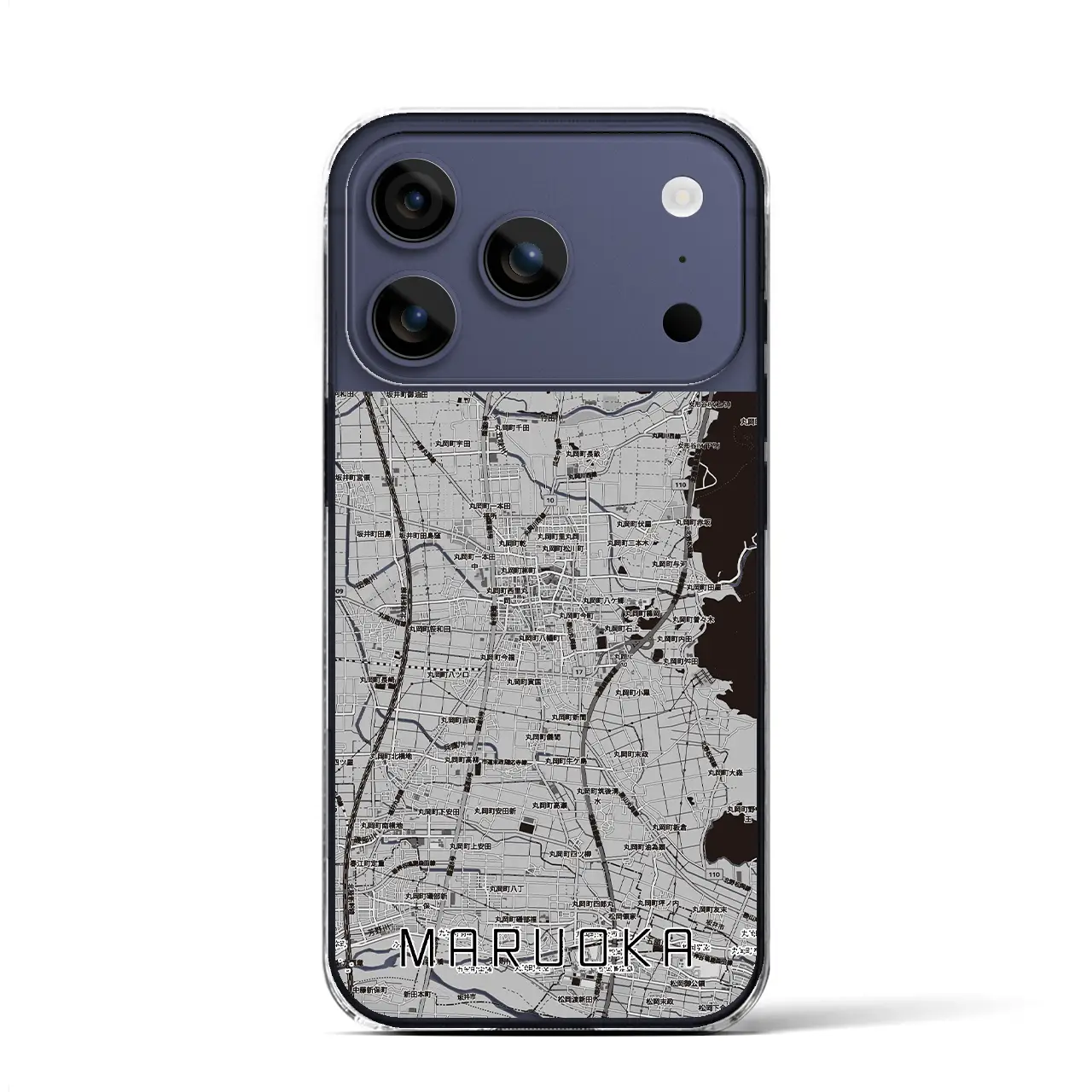 【丸岡（福井県）】地図柄iPhoneケース（クリアタイプ）