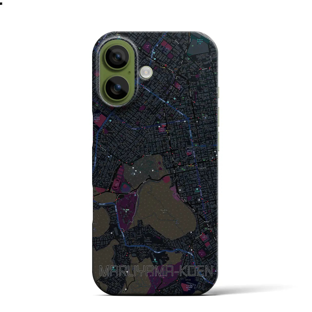 【円山公園（北海道）】地図柄iPhoneケース（バックカバータイプ）