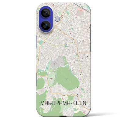 【円山公園（北海道）】地図柄iPhoneケース（バックカバータイプ）ブラック・iPhone 16 Pro Max 用