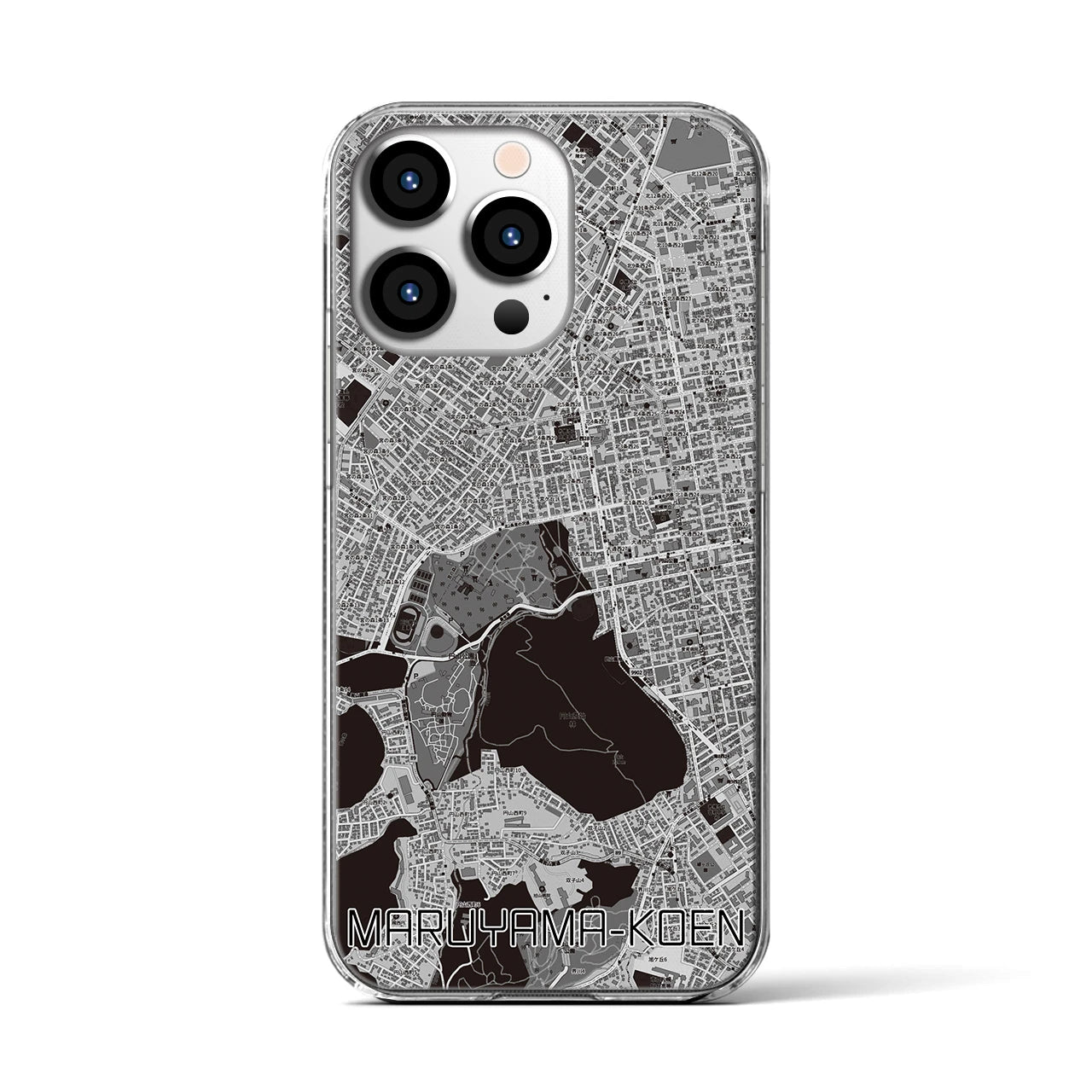 【円山公園（北海道）】地図柄iPhoneケース（クリアタイプ）