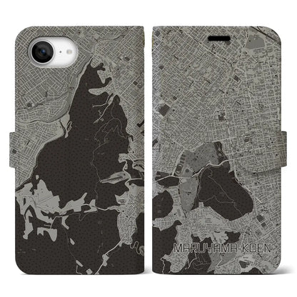 【円山公園（北海道）】地図柄iPhoneケース（手帳タイプ）