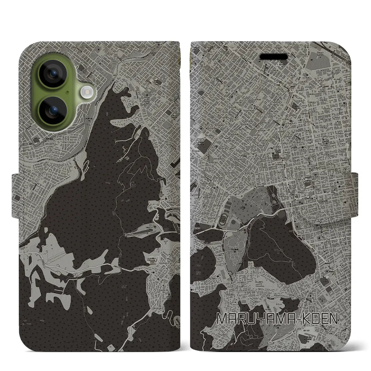 【円山公園（北海道）】地図柄iPhoneケース（手帳タイプ）