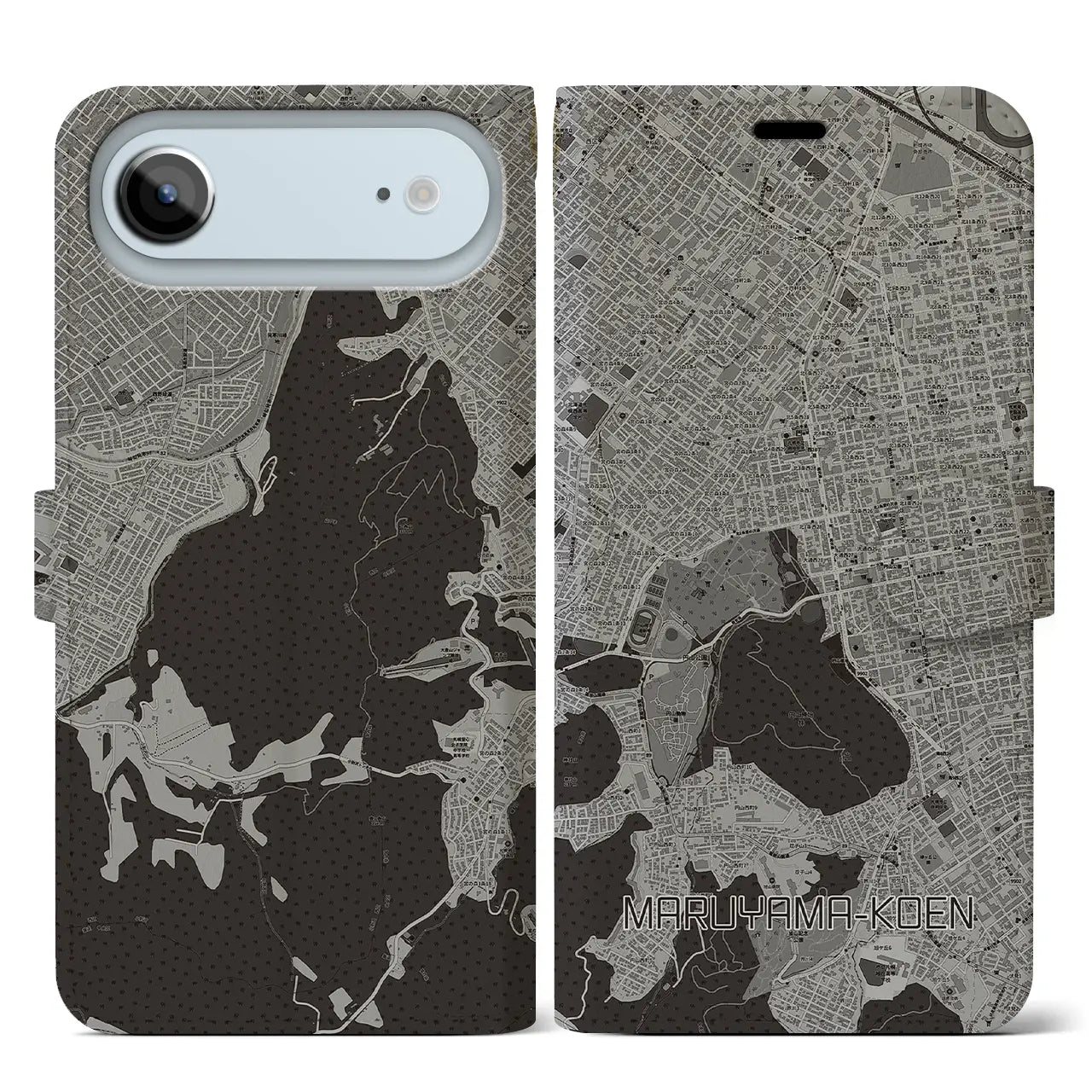 【円山公園（北海道）】地図柄iPhoneケース（手帳タイプ）