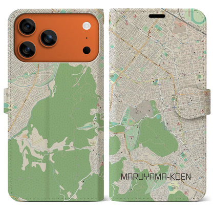 【円山公園（北海道）】地図柄iPhoneケース（手帳タイプ）