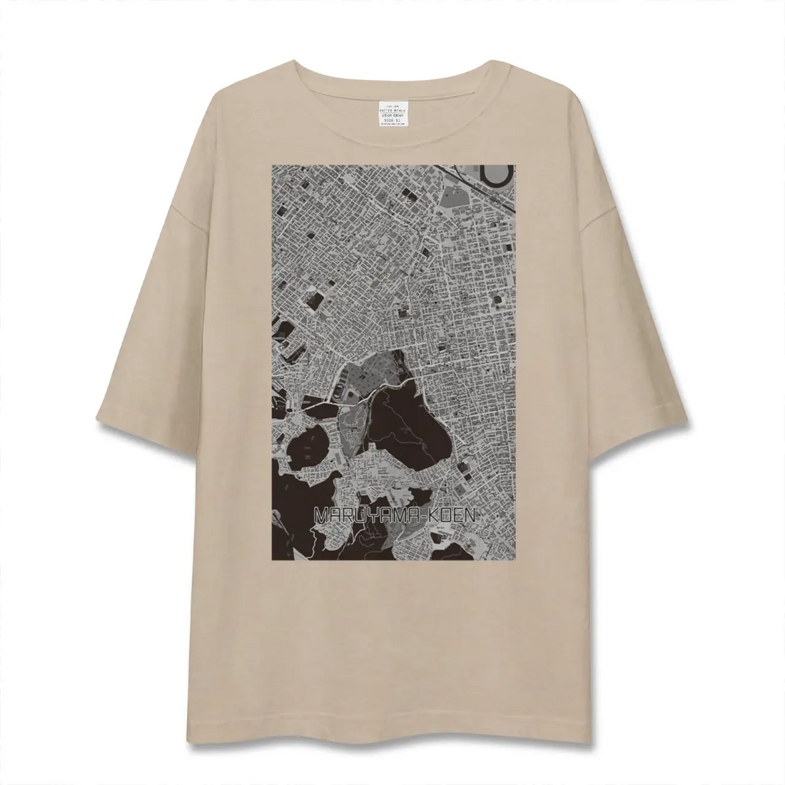 【円山公園（北海道）】地図柄ビッグシルエットTシャツ