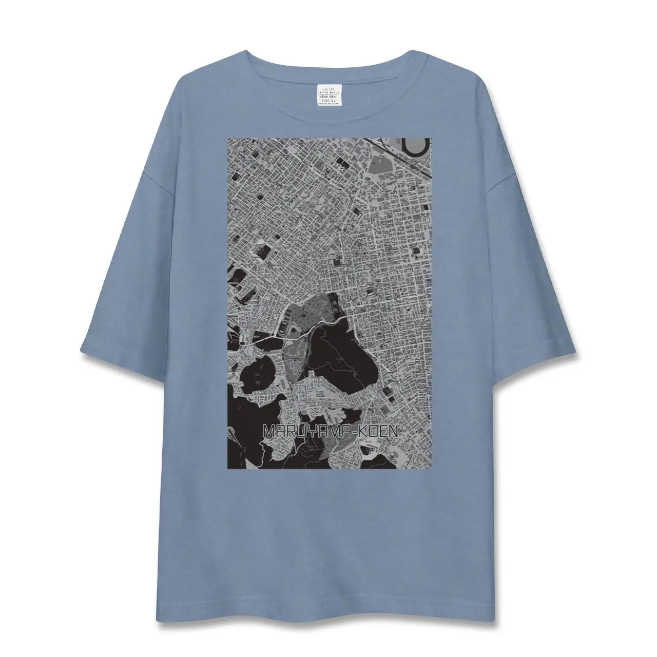 【円山公園（北海道）】地図柄ビッグシルエットTシャツ