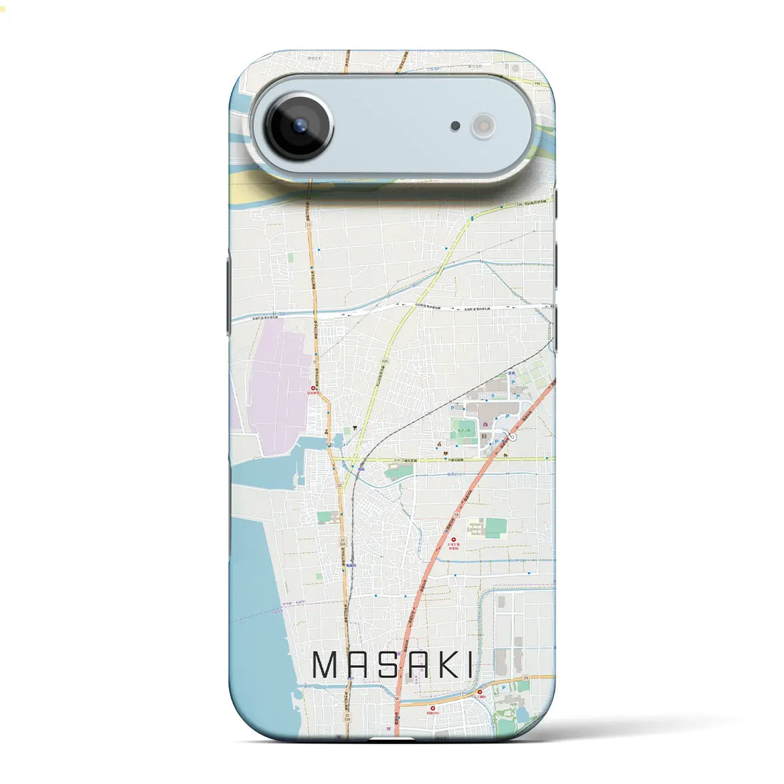 【松前（愛媛県）】地図柄iPhoneケース（バックカバータイプ）ブラック・iPhone 17 Pro Max 用