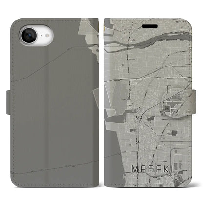 【松前（愛媛県）】地図柄iPhoneケース（手帳タイプ）