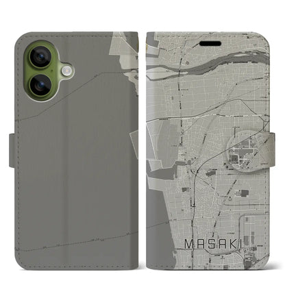 【松前（愛媛県）】地図柄iPhoneケース（手帳タイプ）