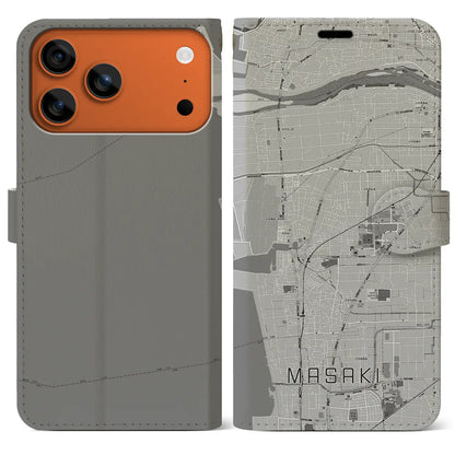 【松前（愛媛県）】地図柄iPhoneケース（手帳タイプ）